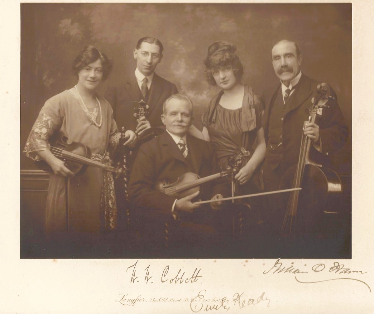 Photograph of Walter Willson Cobbett ensemble, including Susan Spain-Dunk